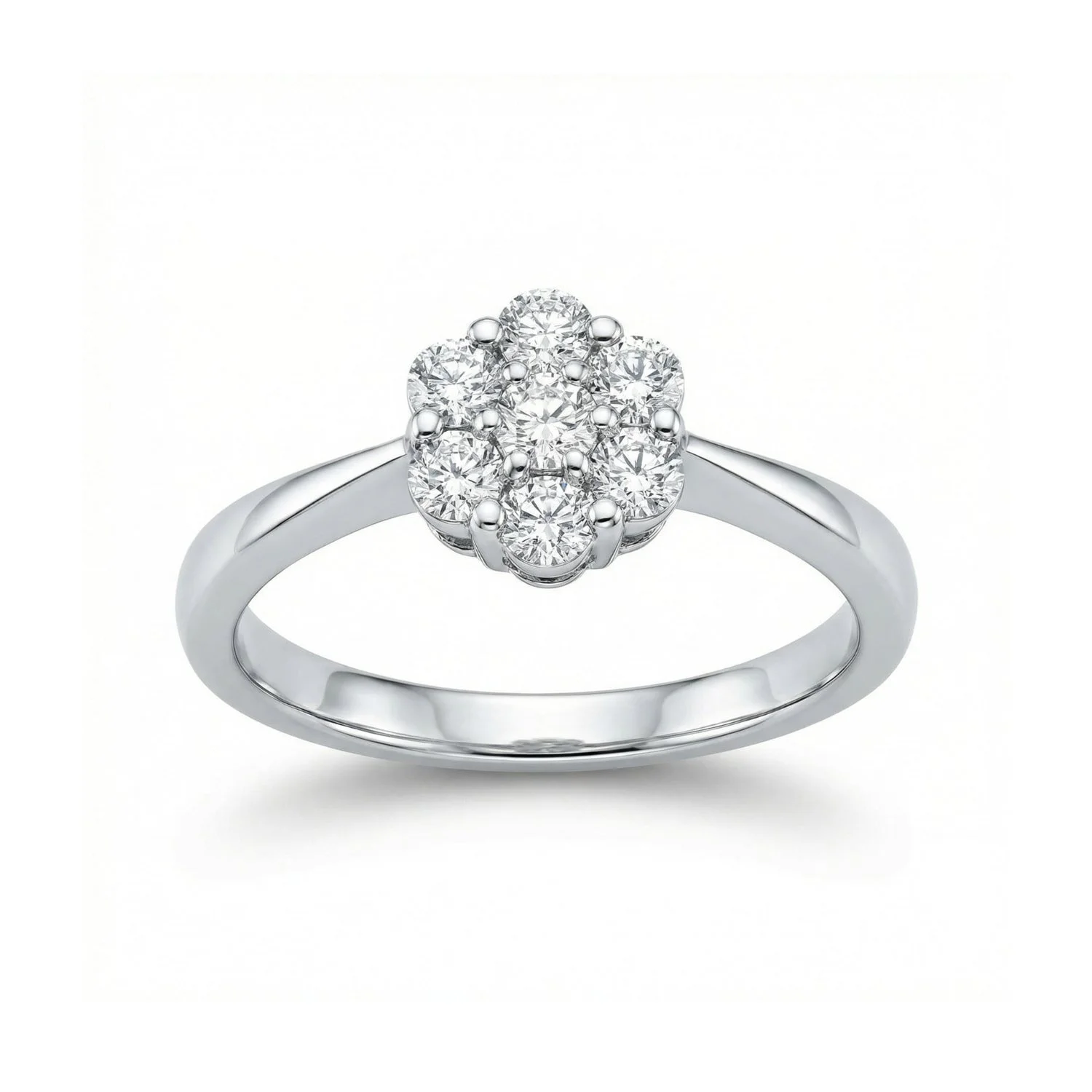 18K White Gold & Diamond Flower Ring (0.36ct) (2.55g)