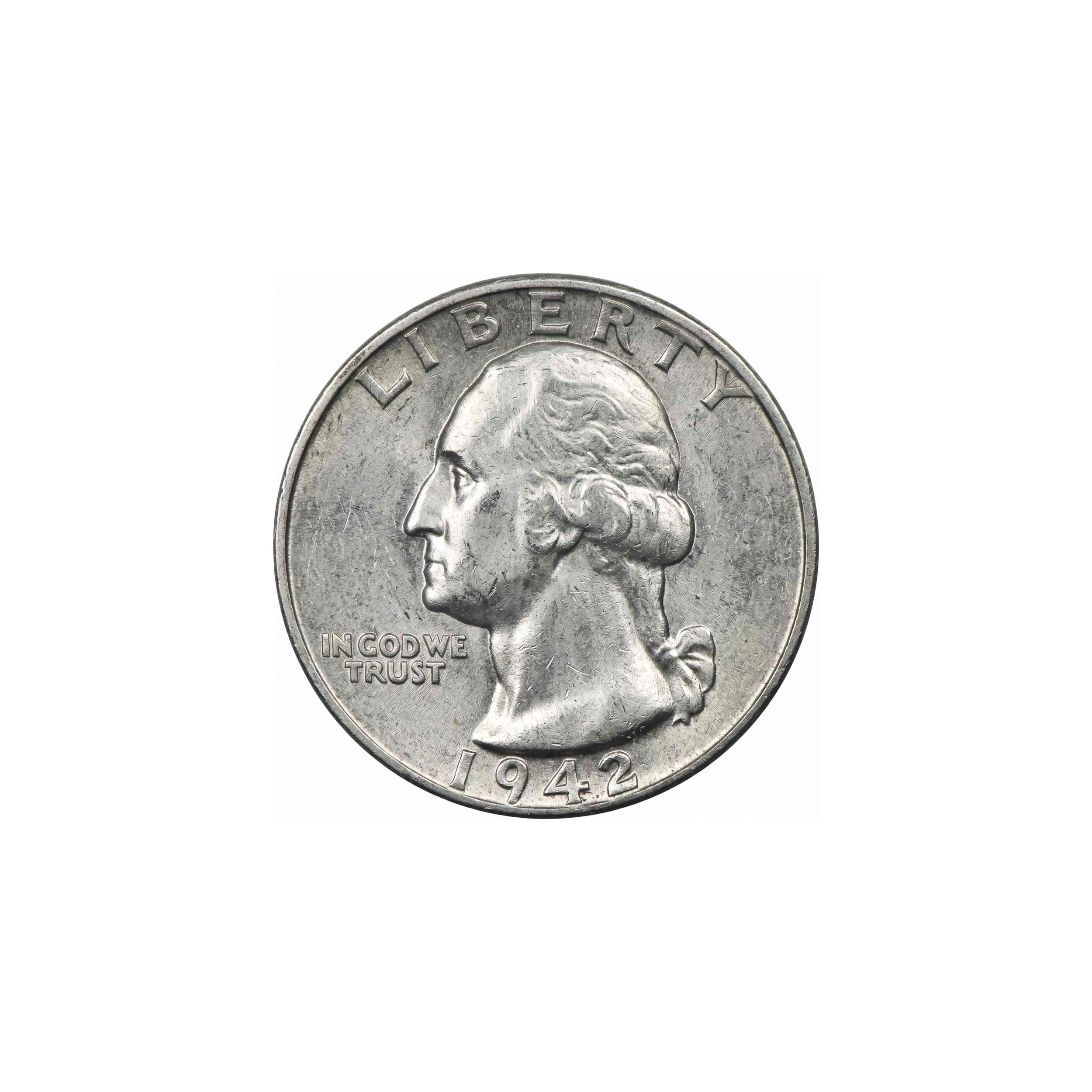 1942-S Washington Silver Quarter, Original Uncleaned Surfaces 6.25 g