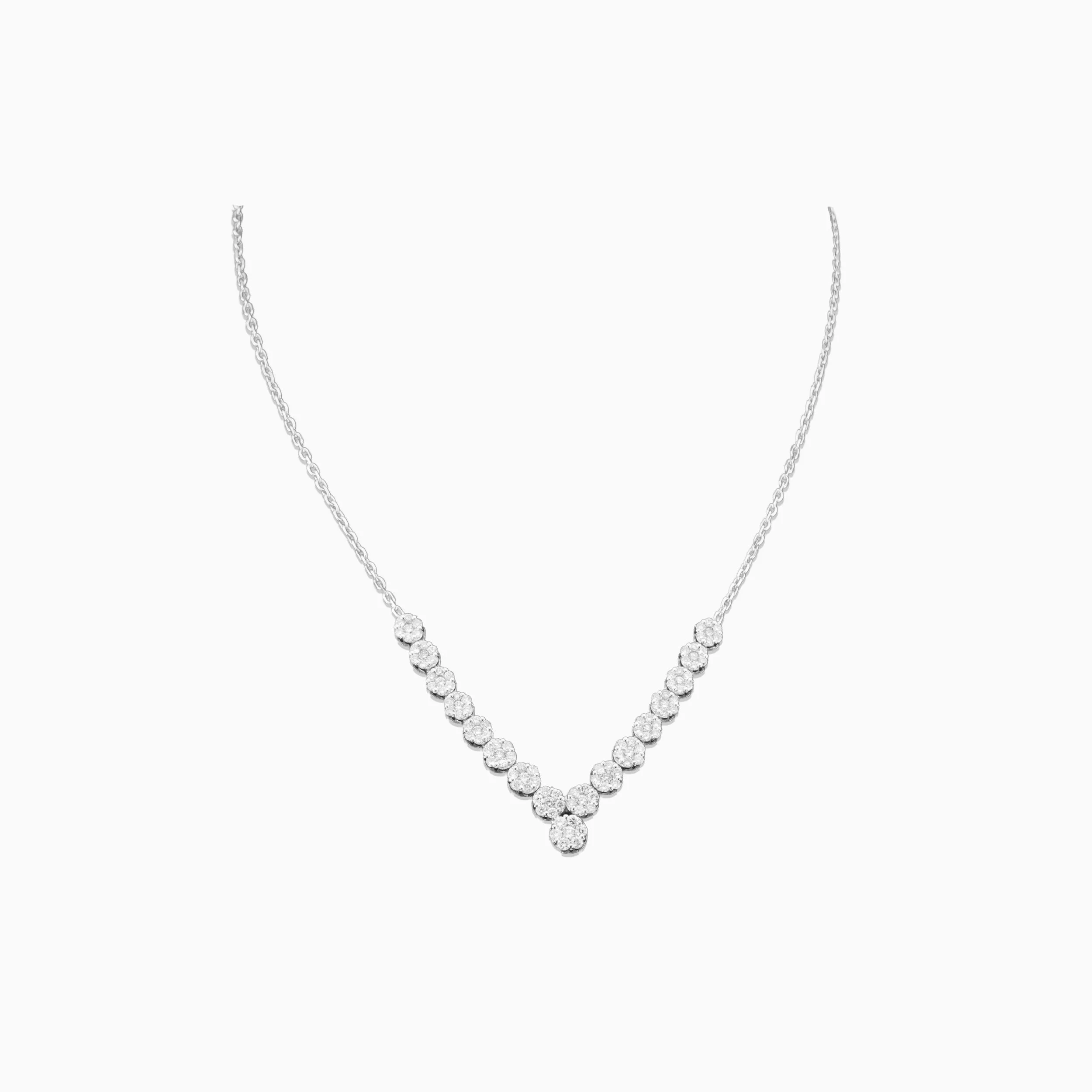 18K White Gold & Diamond V Pendant (1.20ct)
