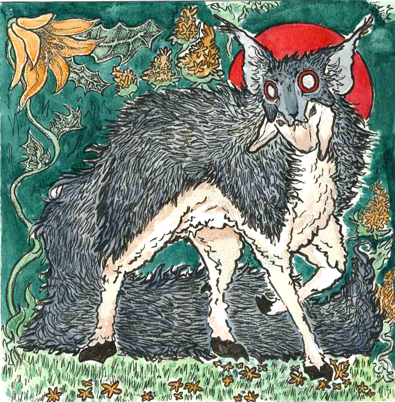 Sheep in Wolves Clothing. Made with watercolor, and a twist on the saying "wolf in sheep's clothing"