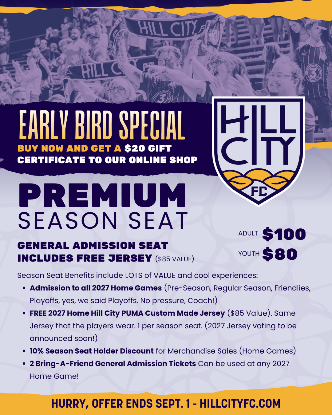 2027 Early Bird Premium Season Seats