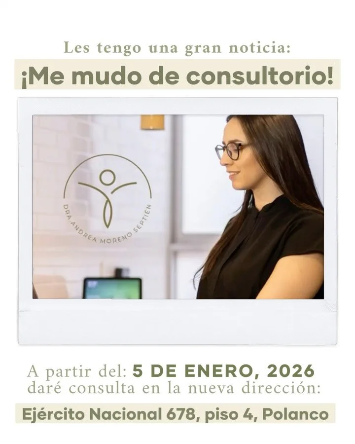 &iexcl;Con mucha emoci&oacute;n les comparto que me mudo de consultorio! Y la mejor noticia: seguir&eacute; en Polanco ✨

🗓 Desde el 5 de enero, 2026
📍 Ej&eacute;rcito Nacional 678, piso 4, Polanco

ℹ️ Tus medicamentos y suplementos de la cl&iacute