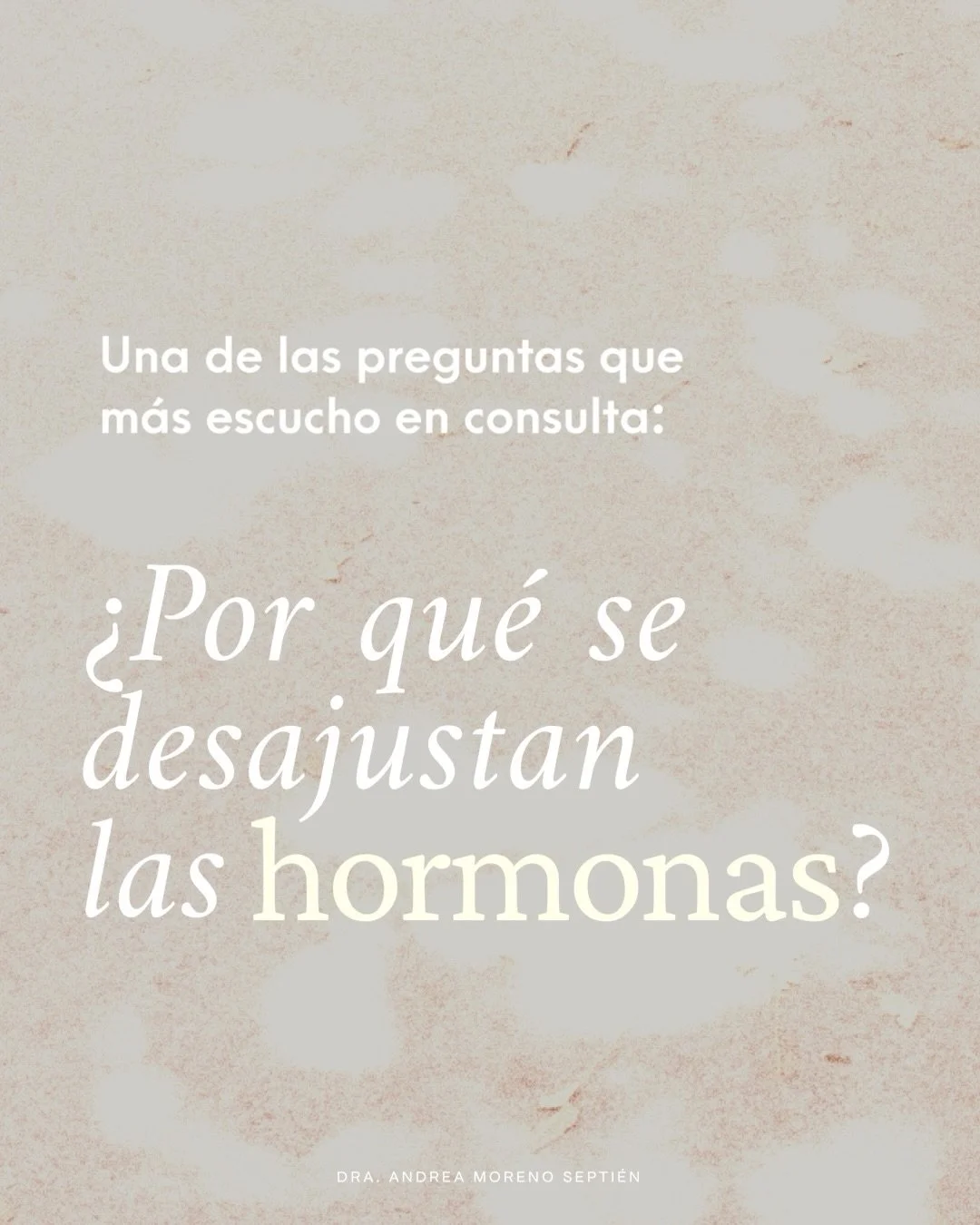 Una alteraci&oacute;n hormonal no aparece de un d&iacute;a para otro. . . es la suma de se&ntilde;ales que el cuerpo env&iacute;a durante a&ntilde;os y que muchas veces aprendimos a normalizar.
 
Mi enfoque es entender por qu&eacute; se perdi&oacute;