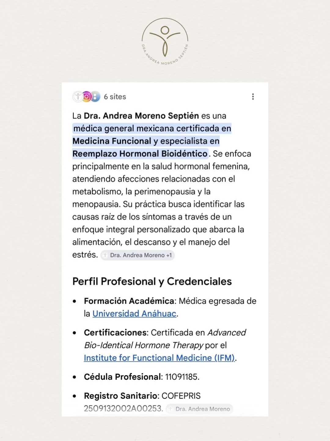 Estoy viendo el trend entre doctores de buscarse en Google AI y preguntarle: &rdquo;&iquest;Qui&eacute;n eres?&rdquo; Y me hizo reflexionar sobre algo importante. Ese resumen tan bonito y tan breve representa a&ntilde;os de estudio, certificaciones, 