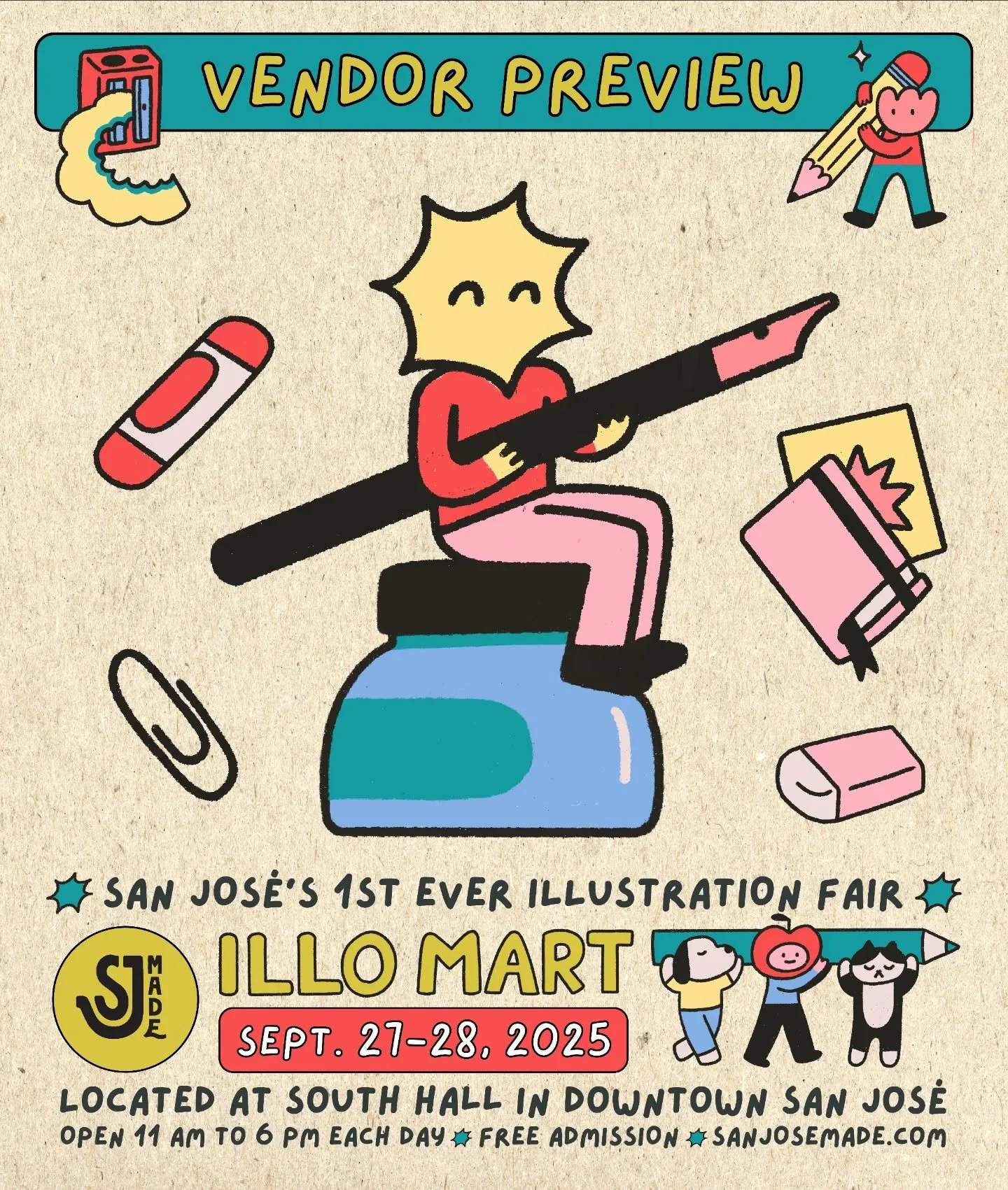 🖼️✨ Preview our this weekend’s BIG event: ILLO MART, the 1st ever illustration fair in San José, CA!
🎨 Happening on Sept. 27-28, 2025. Located indoors at South Hall, 435 S Market St, San José, CA. Open 11 am to 6 pm each day. F