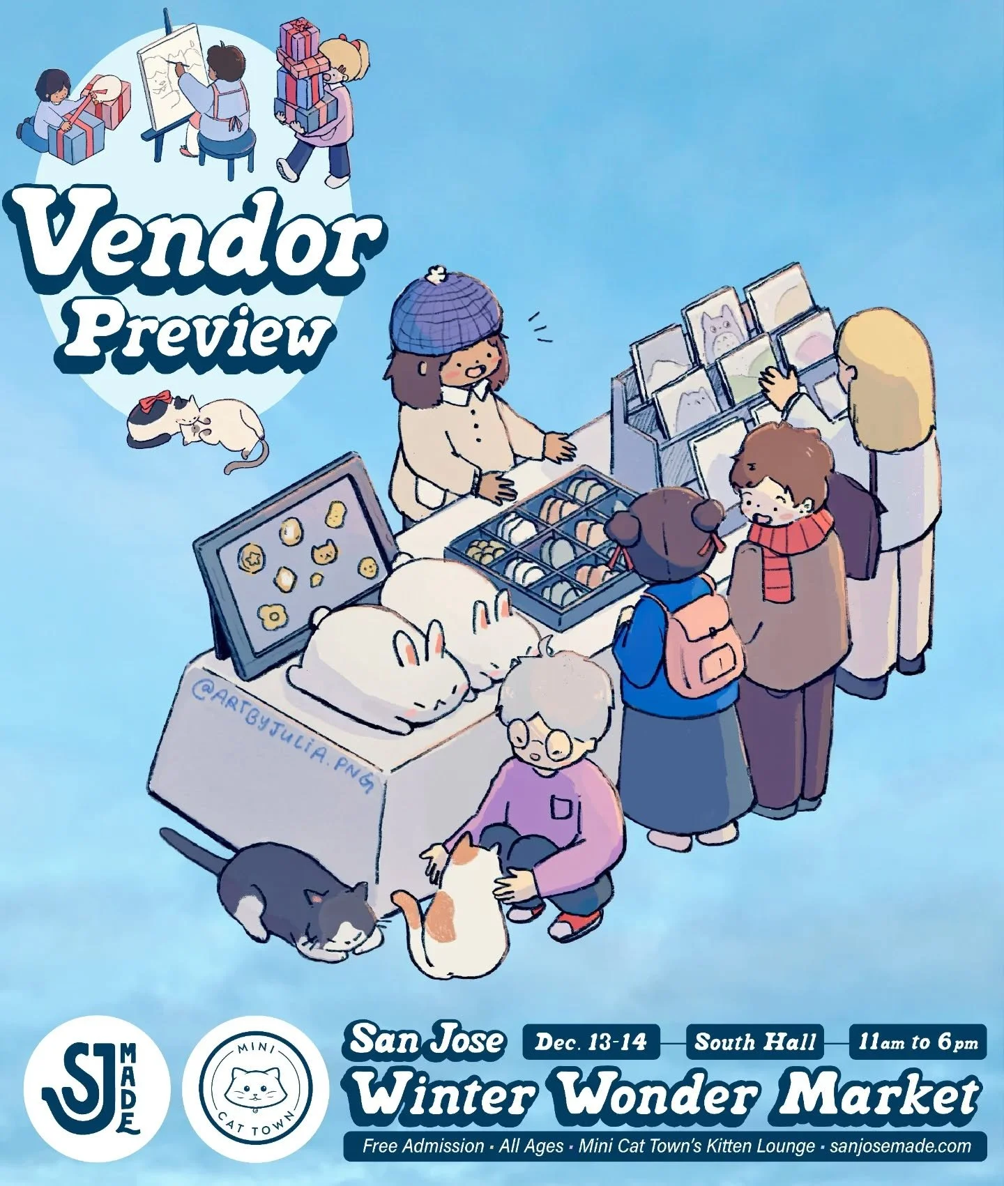 ☃️ Our 2nd vendor preview for our final big event of the year: San Jos&eacute; Winter Wonder Market 2025. Happening on Saturday, Dec. 13 and Sunday, Dec. 14.

✨ Featured in the preview (in order of appearance):
@sherryloustudio (F204) 
@dunesandd (C6