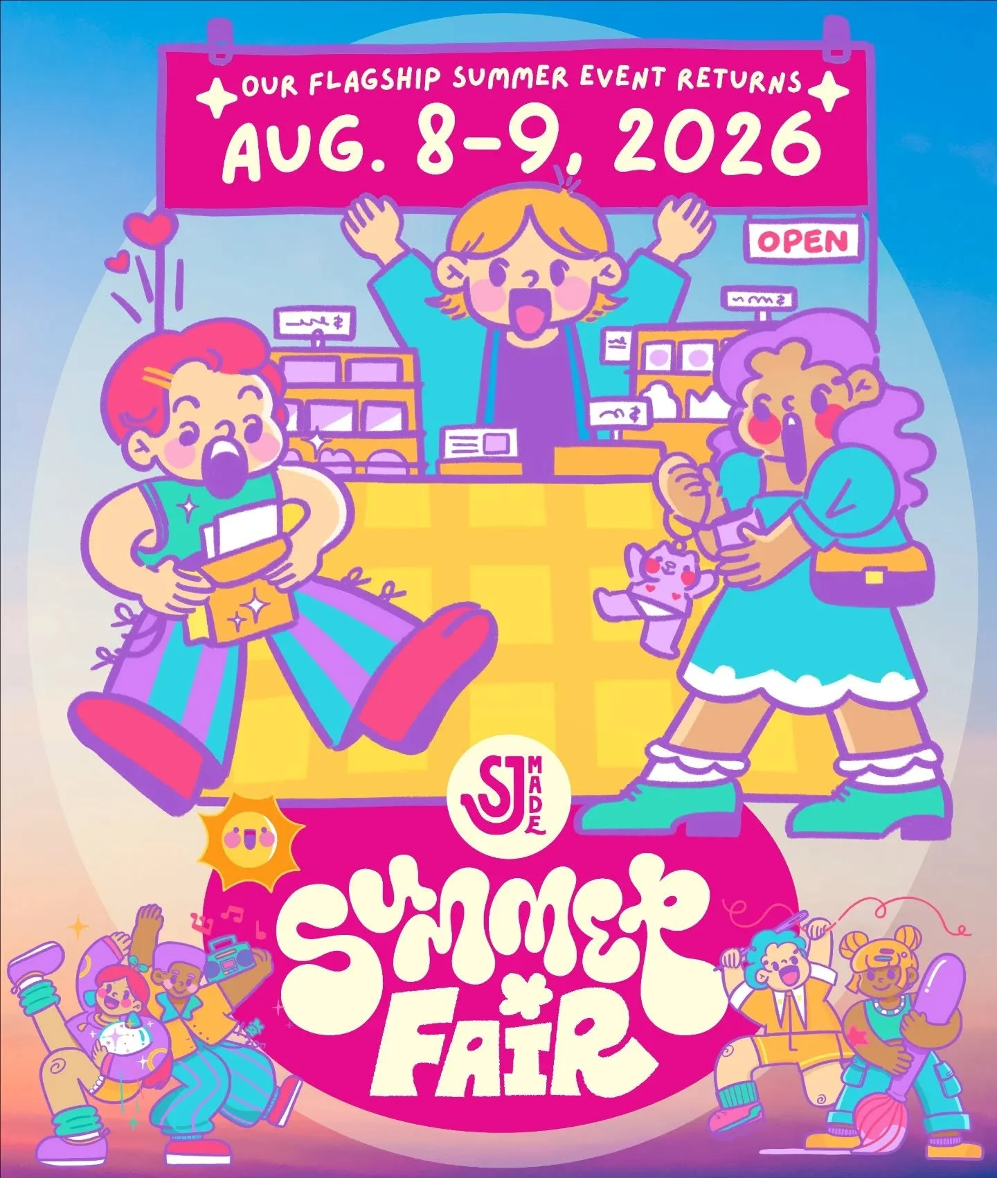 🌞🎉 Our flagship summer event SJMADE Summer Fair returns on Aug. 8-9, 2026! Featuring over 300+ amazing makers, artists, designers, illustrators, artisans, bakers, crafters and creative small businesses.

✨🎊 In addition to what is sure to be an inc