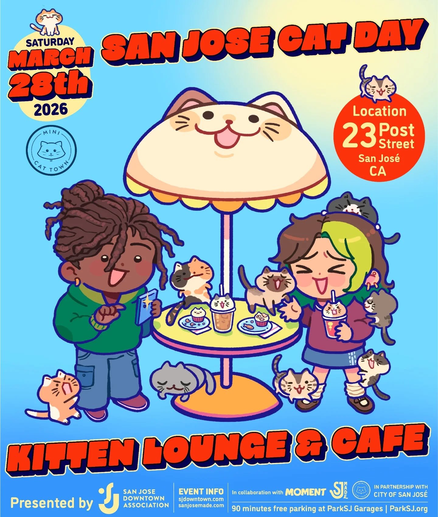 😽 View our preview of the Outdoor Kitten Lounge &amp; Cafe for San Jos&eacute; Cat Day! The Kitten Lounge &amp; Cafe will be located at 23 Post Street just outside of our @moment23poststreet &amp; @cub.cony stores!

⭐ FEATURING:

🐈 Kitten Lounge by