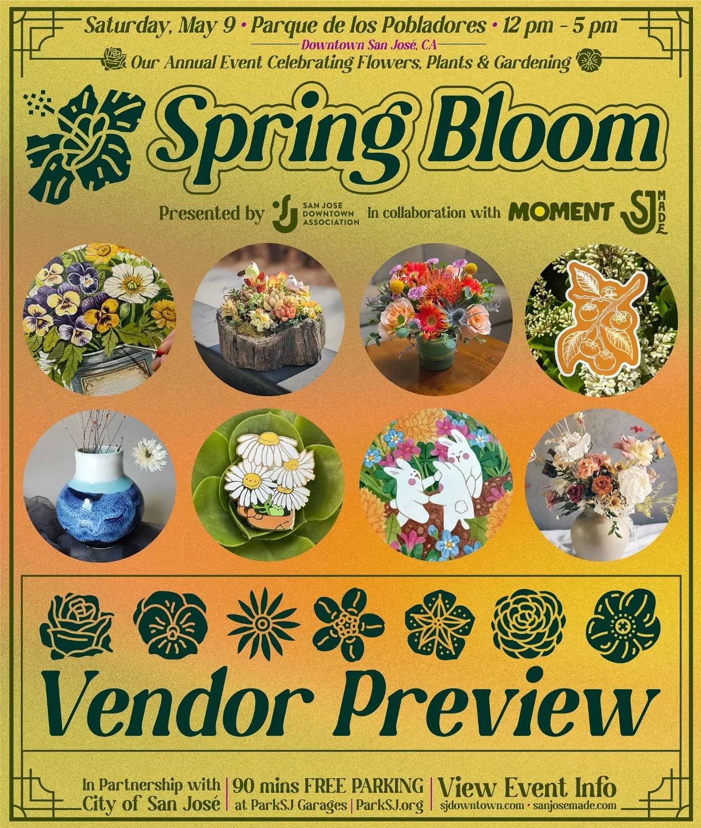 🌷 View a Vendor Preview of Spring Bloom 2026 (Saturday, May 9). Our 2nd annual Spring Bloom event will celebrate all things flowers, plants and gardening. View event page at sanjosemade.com (link in bio).

🌼 Open from 12 PM to 5 PM. Located outdoor