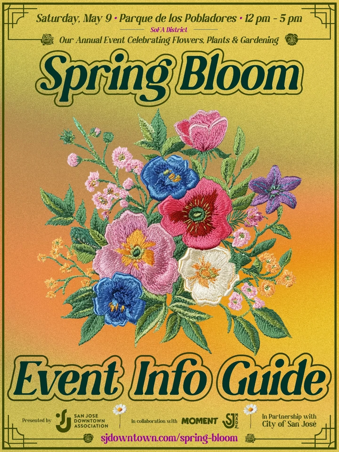 🌼 Your event guide to this Saturday&rsquo;s (5/9) Spring Bloom event! Our 2nd annual Spring Bloom event will celebrate all things flowers, plants and gardening. View event page at sjdowntown.com or sanjosemade.com (link in bio).

🌷 Open from 12 PM 