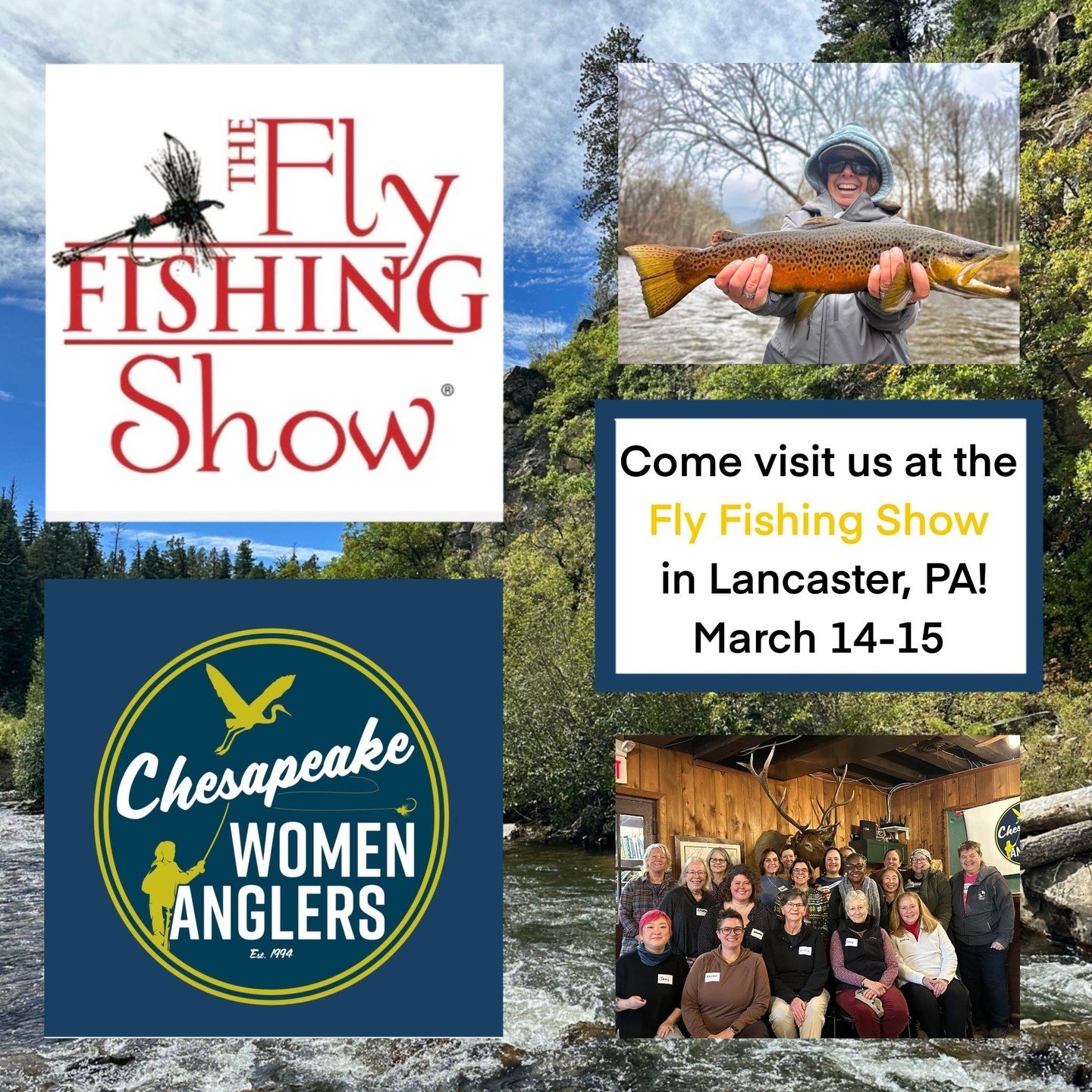 Reminder we&rsquo;ll be at The Fly Fishing Show in Lancaster, PA this weekend! Make sure you come by our booth and say hi!

 Chesapeake Women Anglers is a 501(3)c non-profit women-led club based in the Virginia / Maryland / Washington, DC area that f