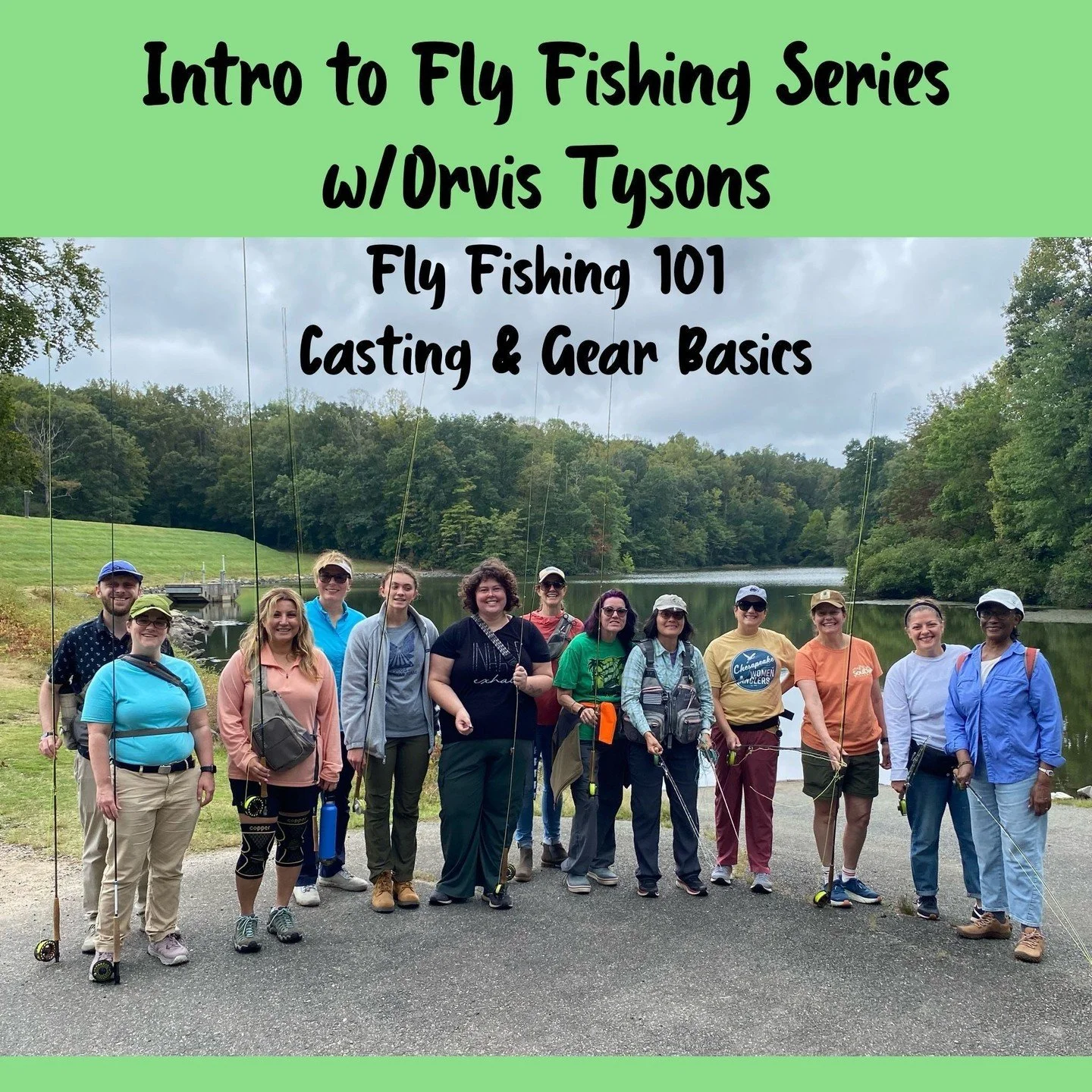 Fly Fishing 101 &ndash; Casting and Gear Basics

CWA and Tysons Orvis are teaming up for a series of 3 Women&rsquo;s Intro to Fly Fishing clinics for the Northern Virginia area. The three classes will be FF101 (casting and gear basics), FF201 (Fishin