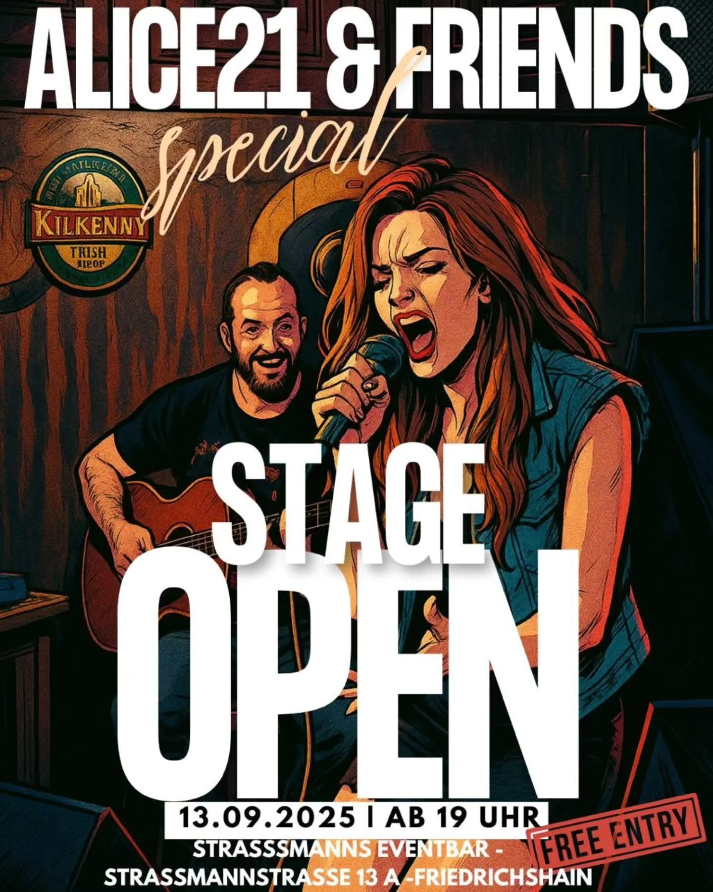 Open Stage Special ✨️ Wie ihr wisst, lade ich einmal im Monat befreundete K&uuml;nstler zu mir auf die B&uuml;hne im Strassmann's ein🎙Doch im September gibt es eine Ausnahme: The Stage is yours❣️ 

Zeigt Euch und eure Musik bei unserer Open Stage am