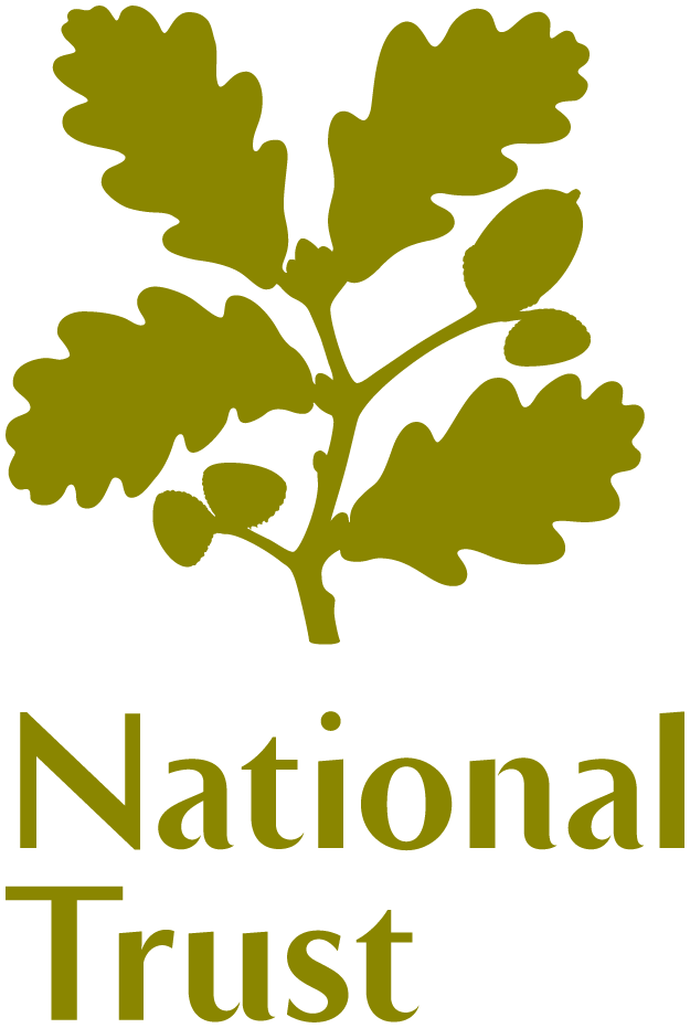 A logo featuring a stylized olive branch above the words "National Trust" in olive green.