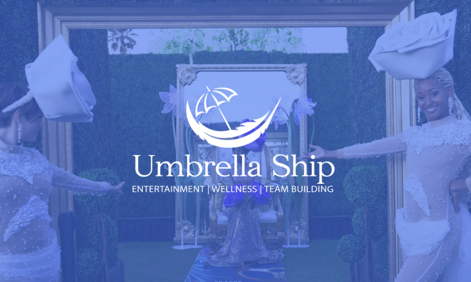 Umbrella Ship brand visuals for entertainment, wellness, and team building events