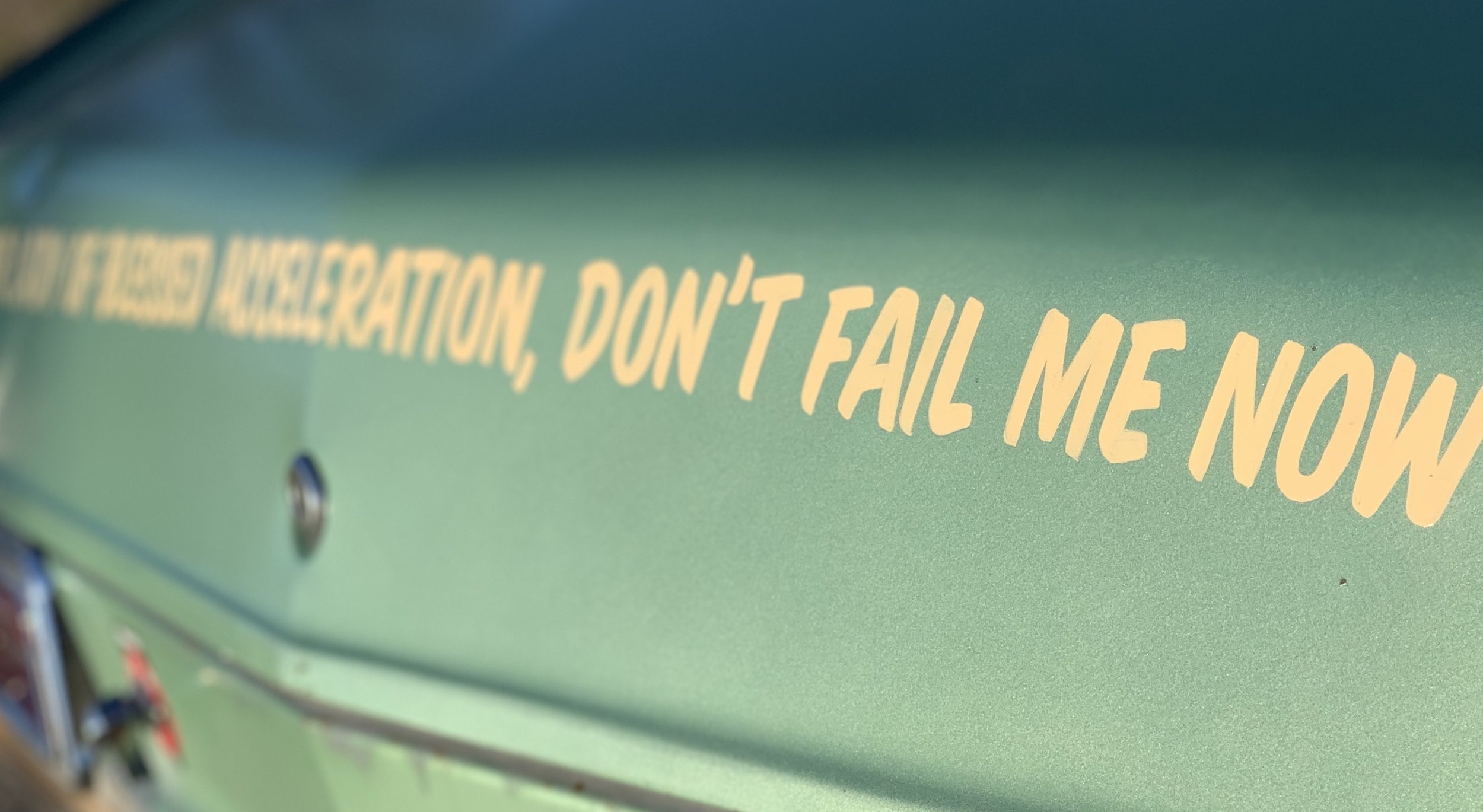 Handlettering on the trunk.