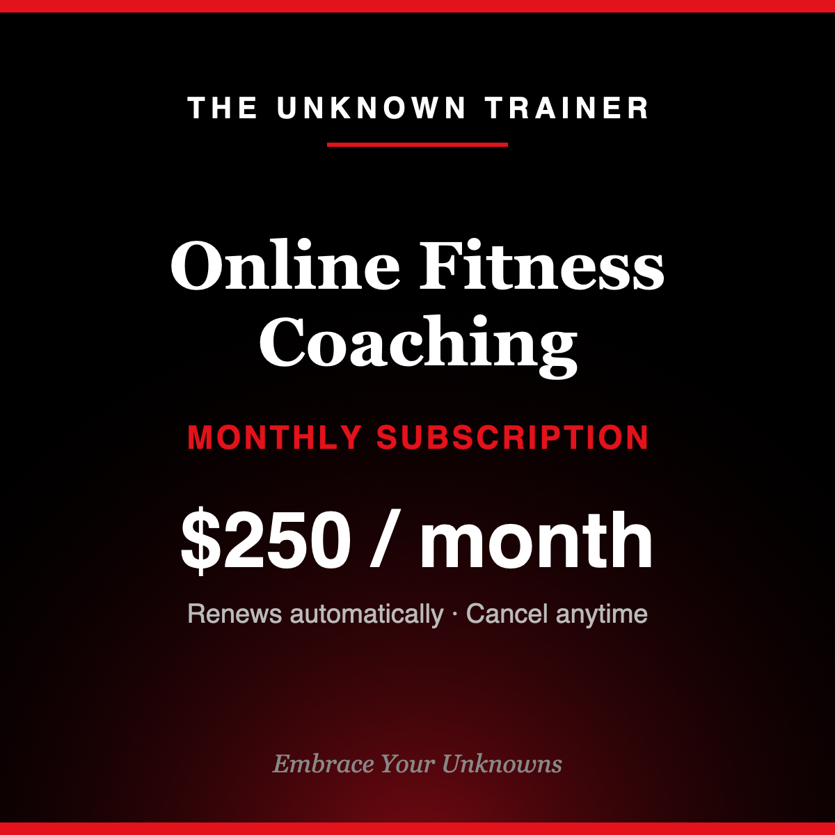 Online Fitness Coaching (Monthly)