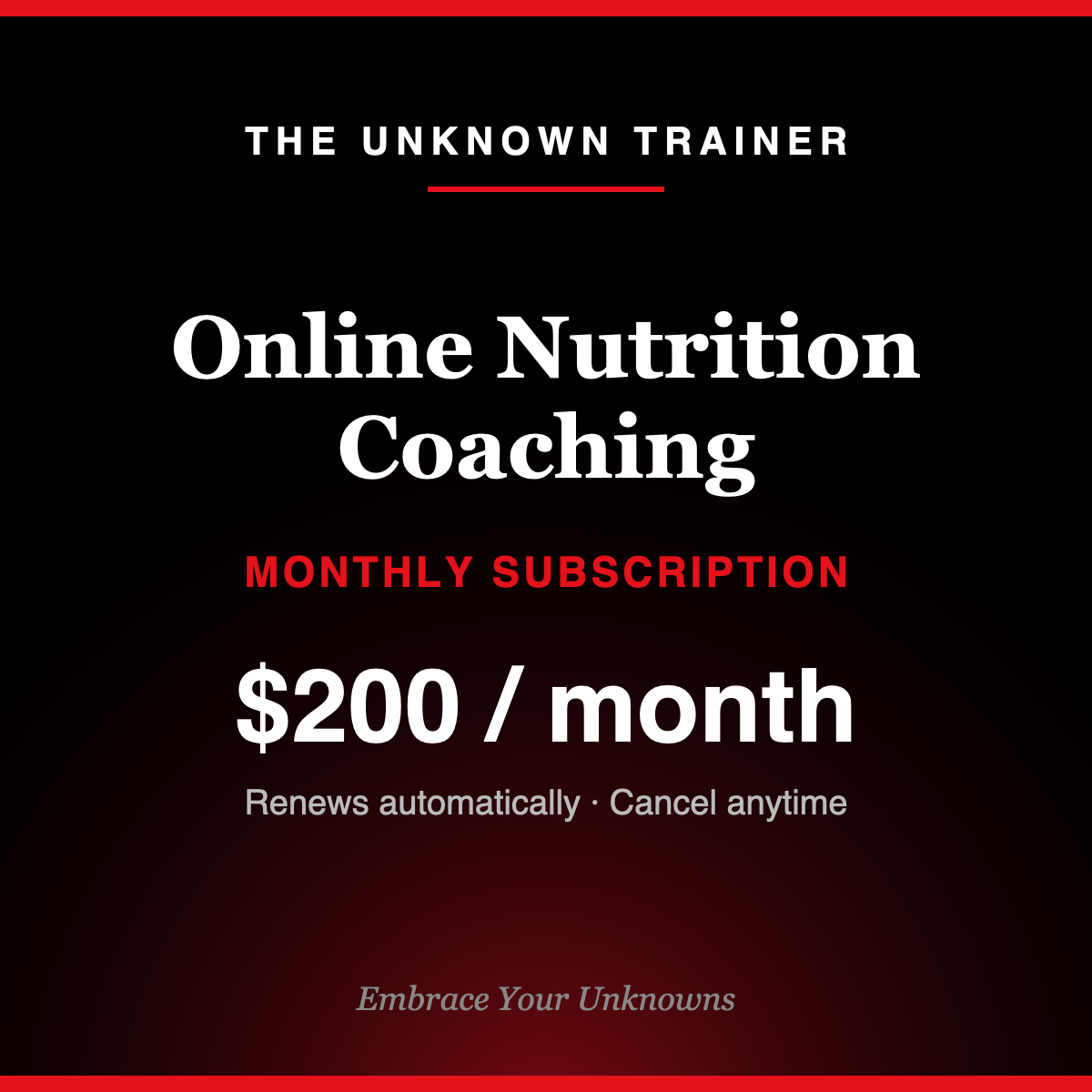 Online Nutrition Coaching (Monthly)