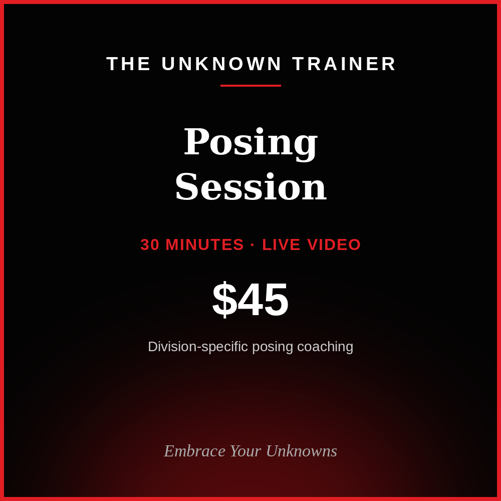 Posing Session (30 Minutes, Live Video)