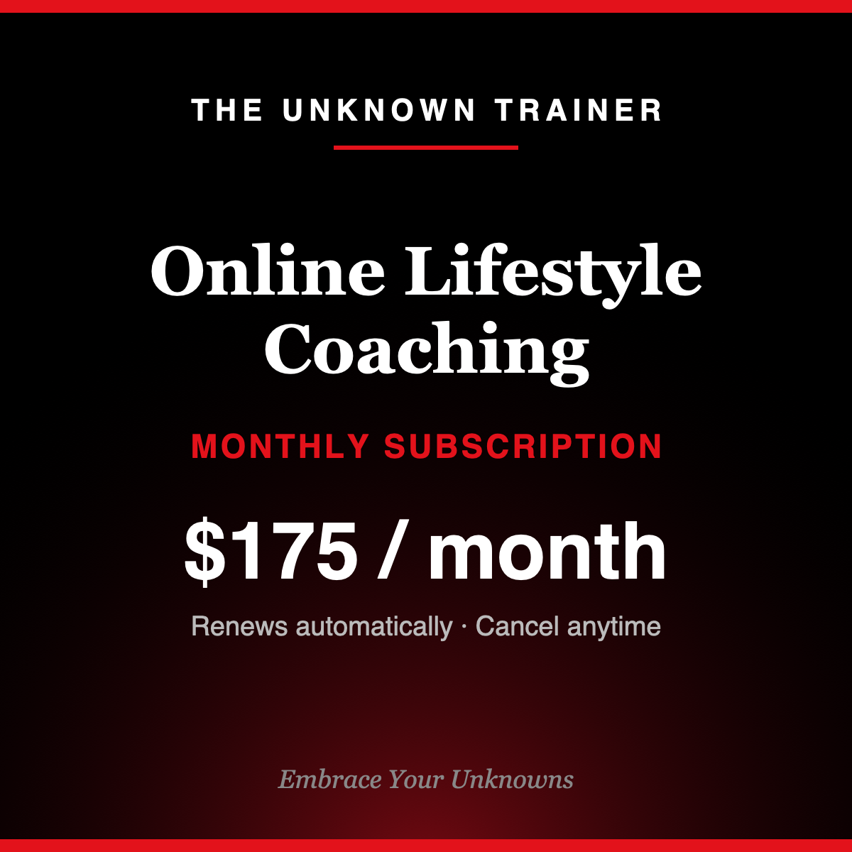 Online Lifestyle Coaching (Monthly)