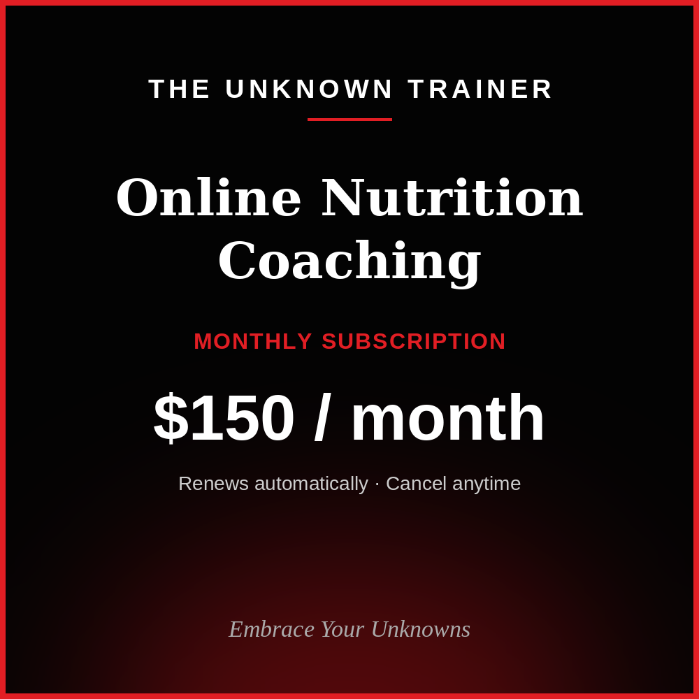 Online Nutrition Coaching (Monthly)
