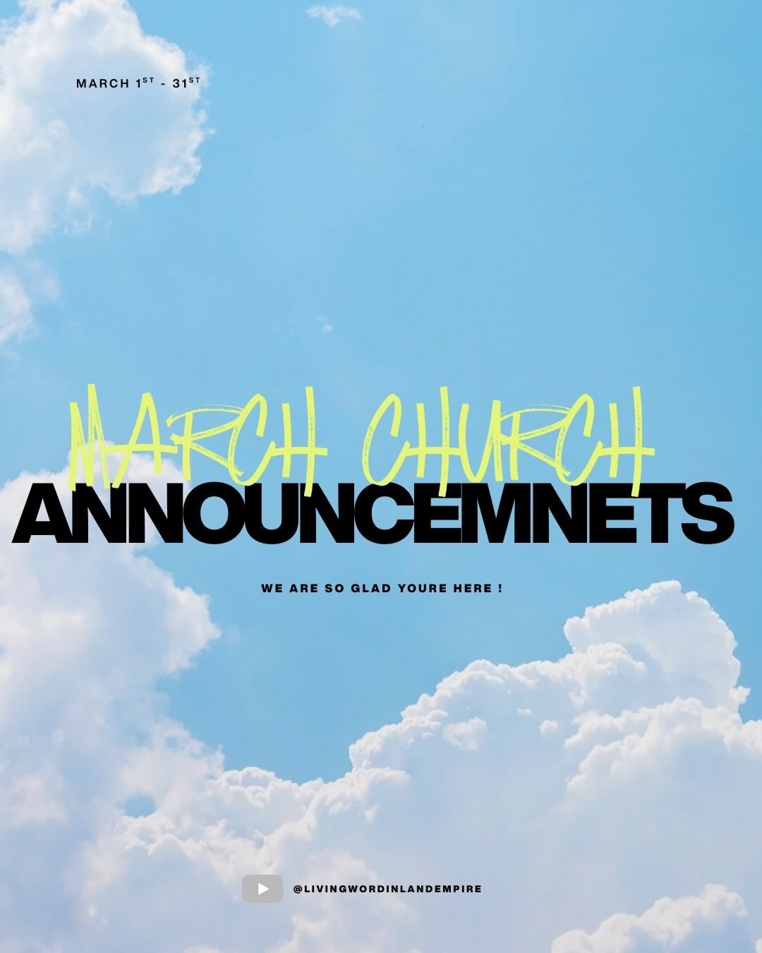We&rsquo;d love for you and your family to join us! Come be part of our upcoming events as we connect with the things of God! There&rsquo;s a place for you here! ⛪️🤍