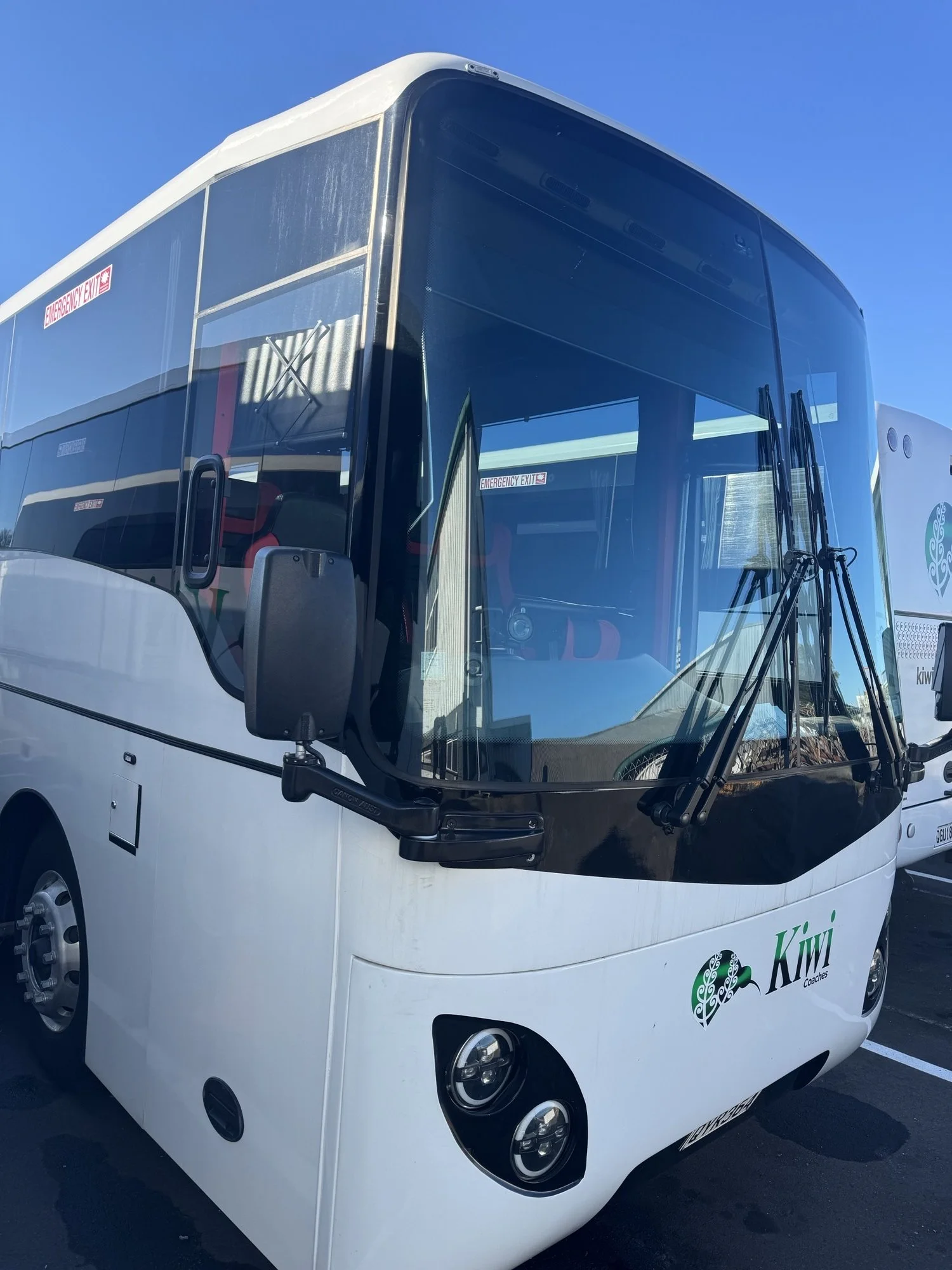 Premium leather seat luxury coach available for Auckland corporate transport and nationwide executive charter services.