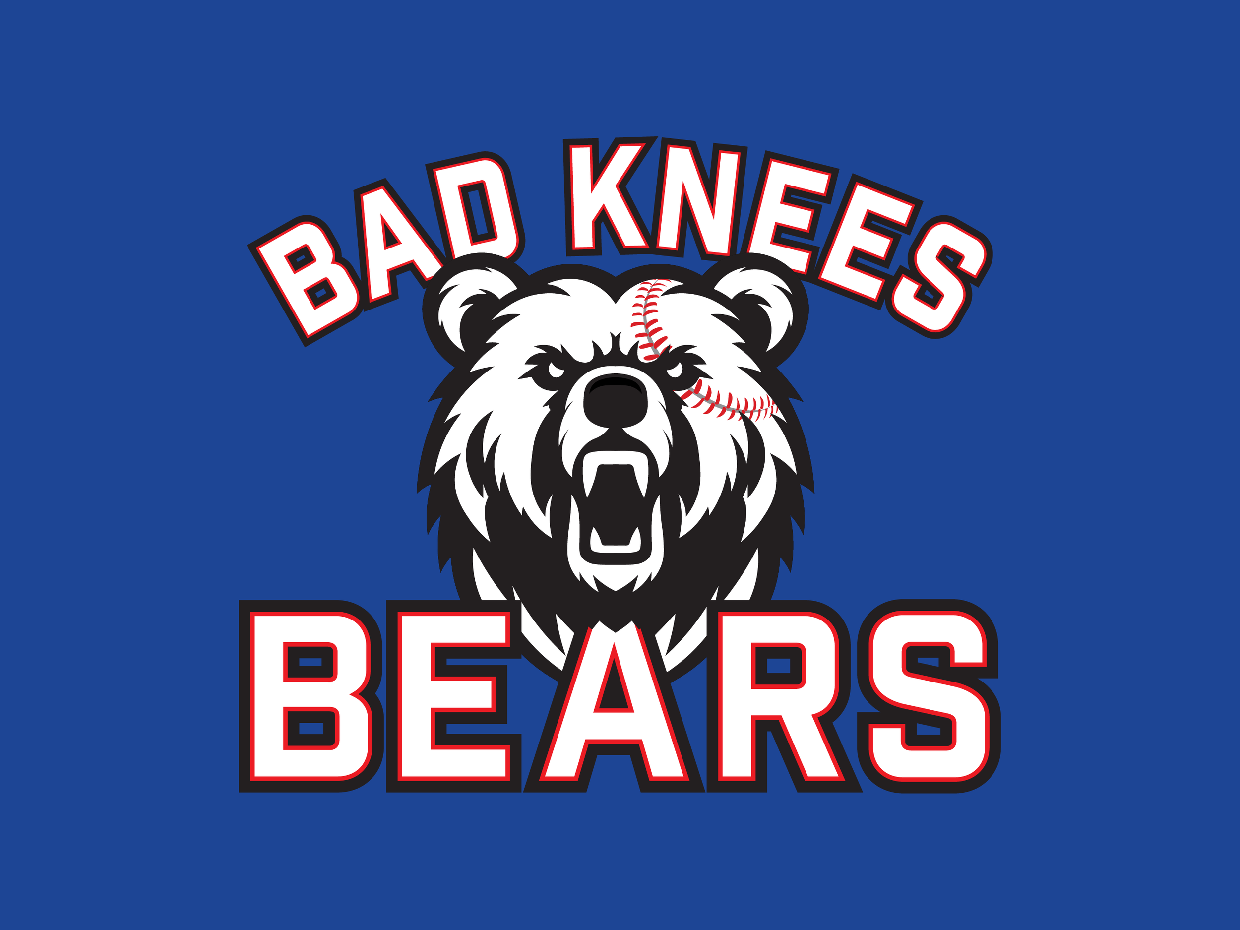 Bad Knees Bears Softball Logo