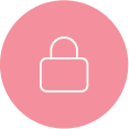 Lock icon inside a pink circle