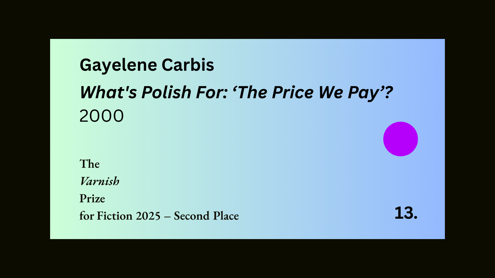 13. What’s Polish For: ‘The Price We Pay’?&nbsp;