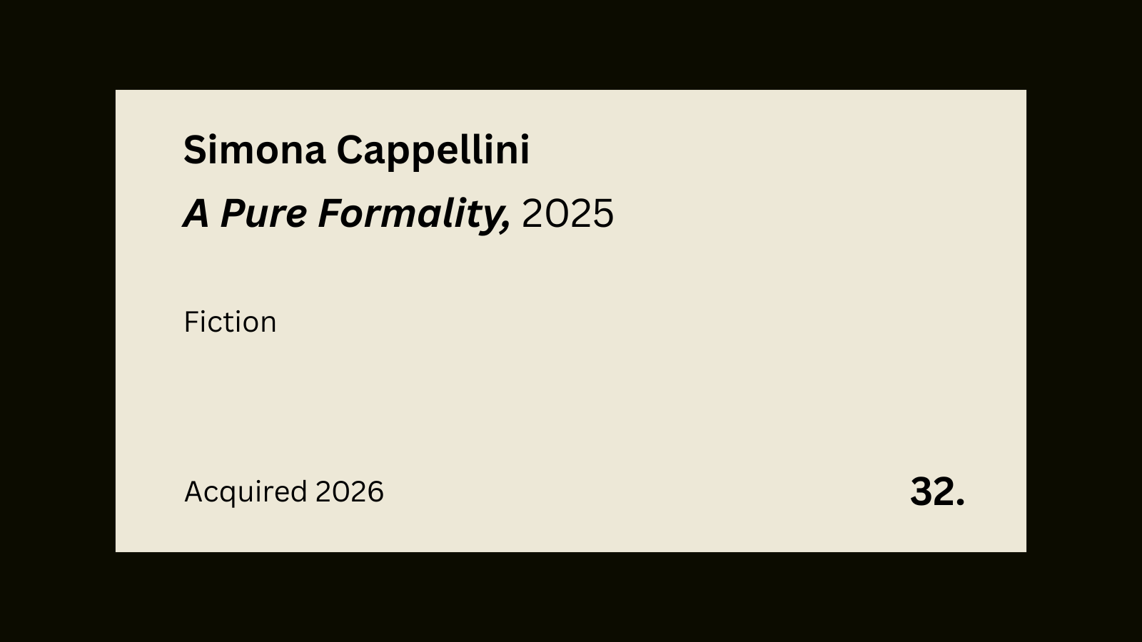 32. A Pure Formality