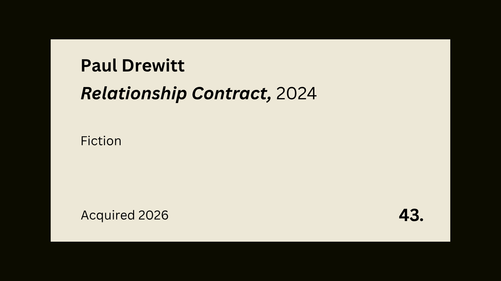 43. Relationship Contract