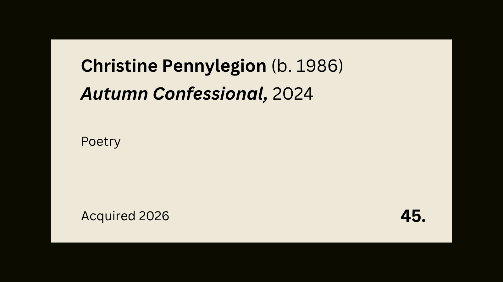 45. Autumn Confessional