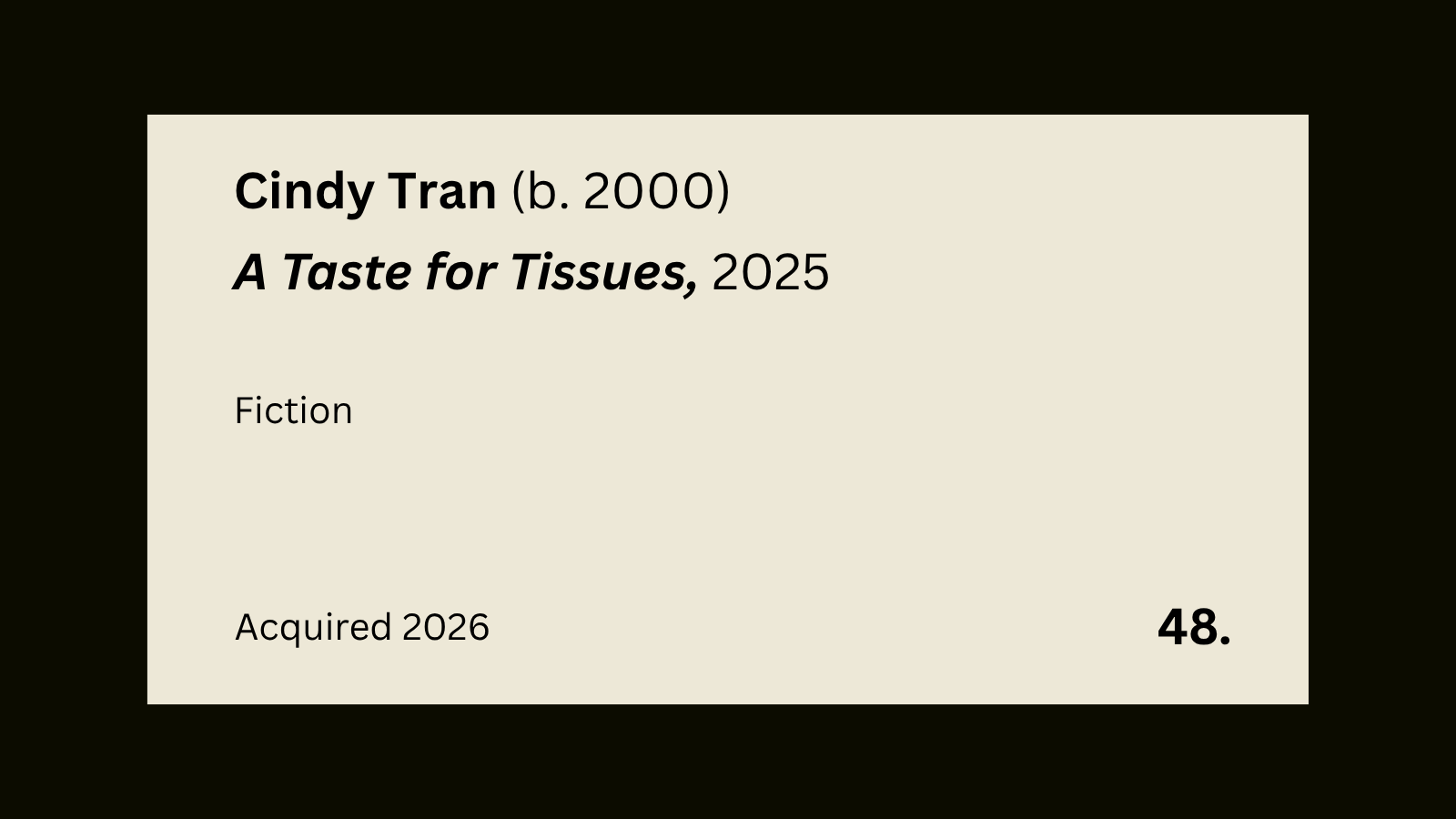 48. A Taste for Tissues