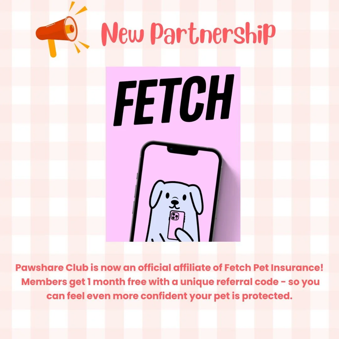 Pawshare Club is an official affiliate partner of Fetch Pet Insurance, giving Pawshare Club members extra peace of mind! As Pawshare Club member, you&rsquo;ll receive 1 month free when you sign up with our unique referral code.
-----------------
Here