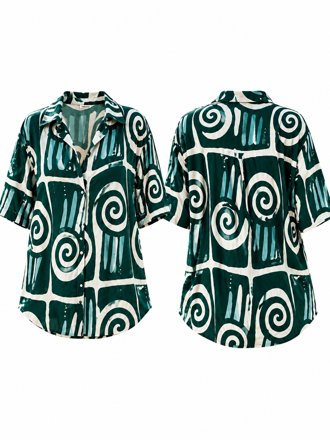 Kemeja Abstrak Teal Tampak Depan Belakang.png