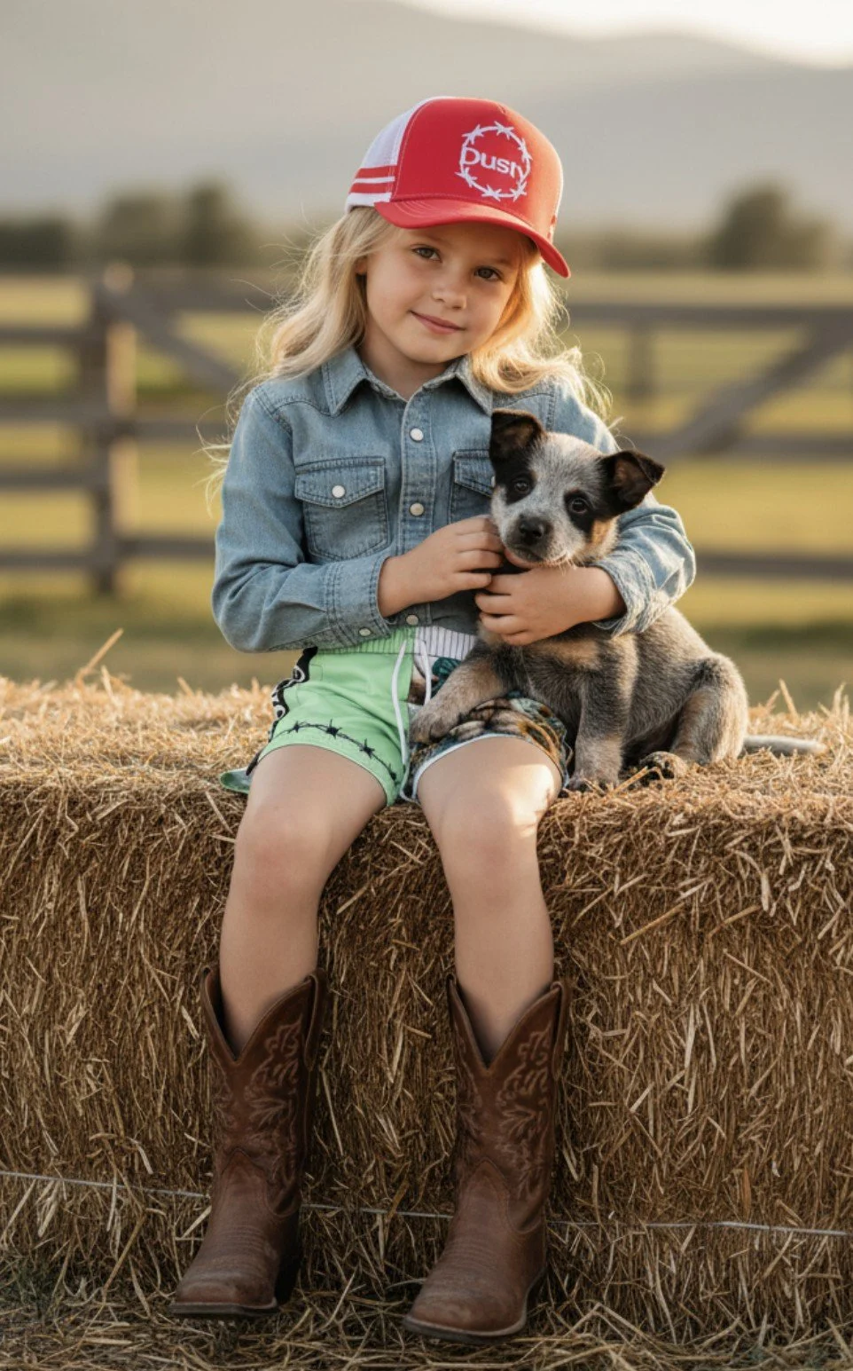 farm shorts with puppy kids.png