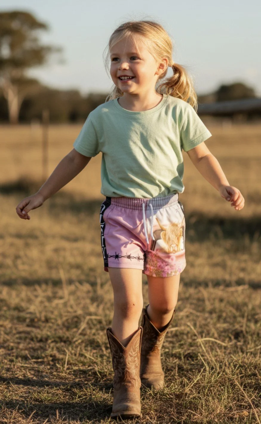 Pink Highland Cow Shorts