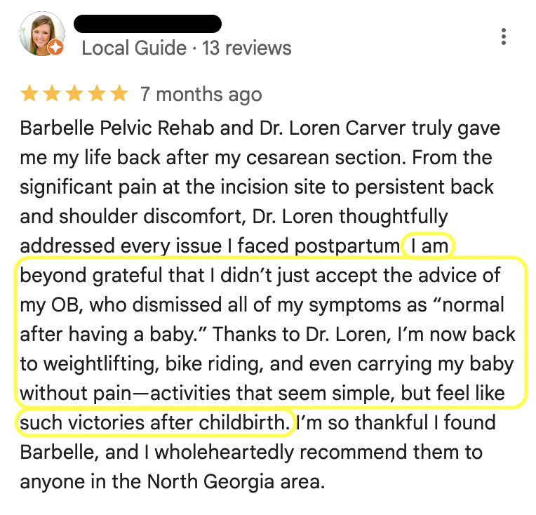 barbelle pelvic rehab, canton GA, pelvic floor physical therapy, holly springs, GA, Woodstock GA