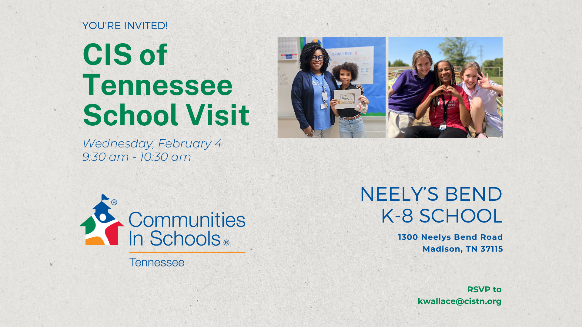Nashville School Visit - Neely’s Bend K-8