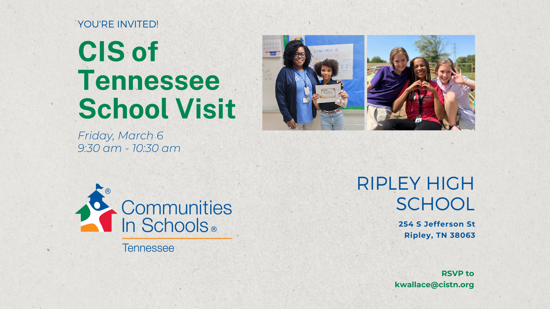 Lauderdale County Visit - Ripley High School