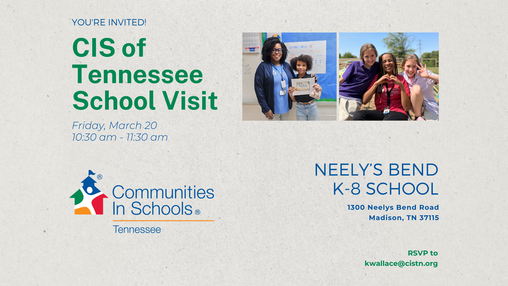 Nashville School Visit - Neely’s Bend K-8