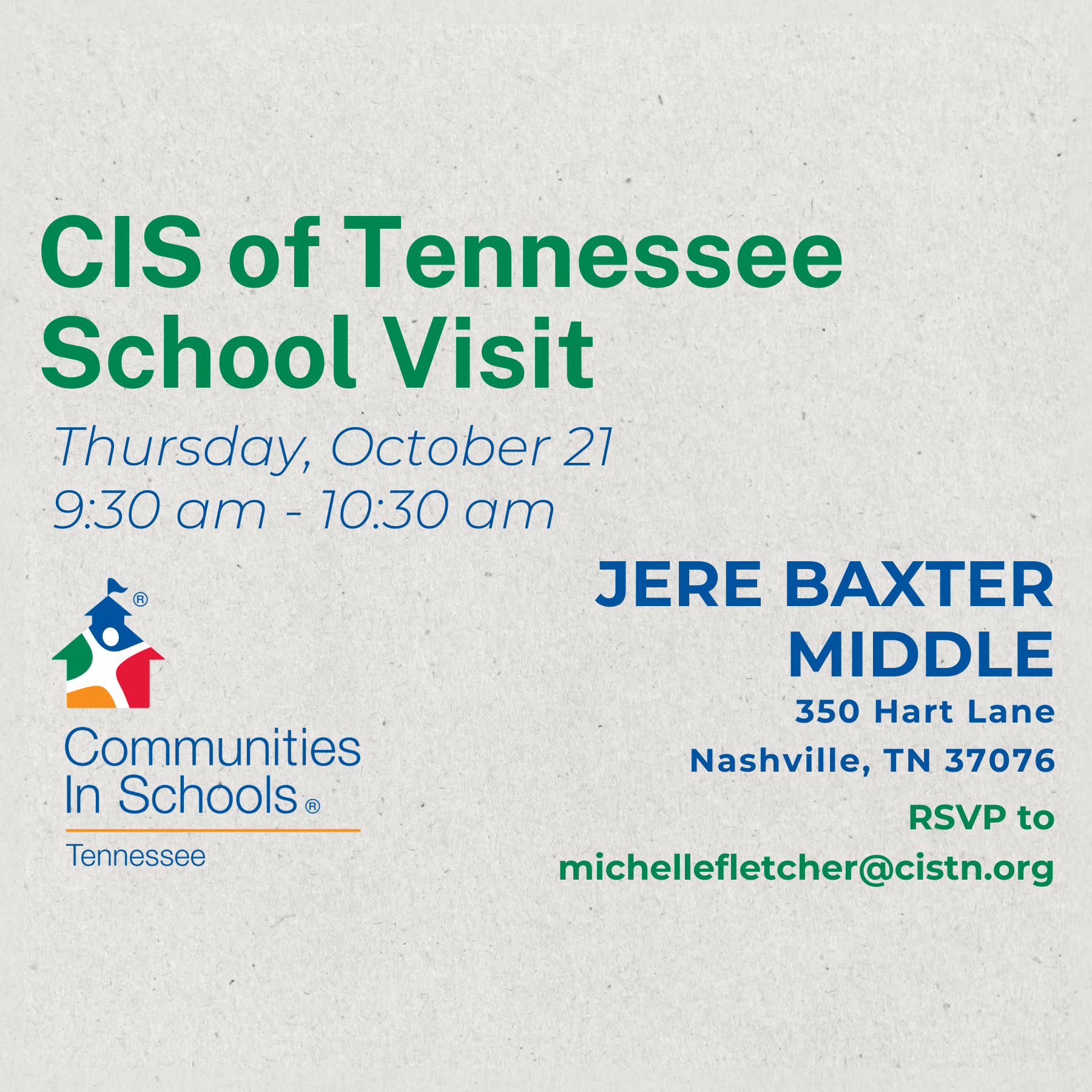 Jere Baxter Middle School Visit