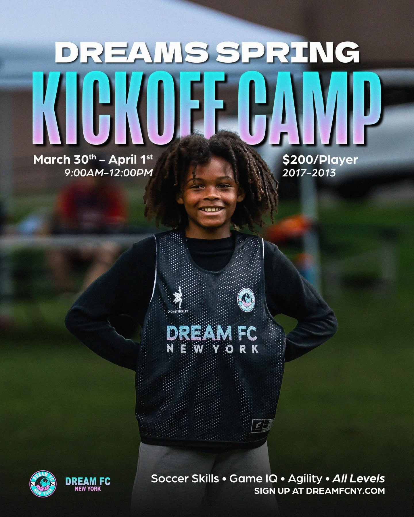 Spring starts here 🌱⚽️
.
The Dreams Spring Kickoff Camp is LIVE and ready to bring energy, confidence, and next-level development to the field. Skills, Game IQ, agility &mdash; all levels welcome.
.
Spots are limited.
🔗 Link in bio to register!
.
#