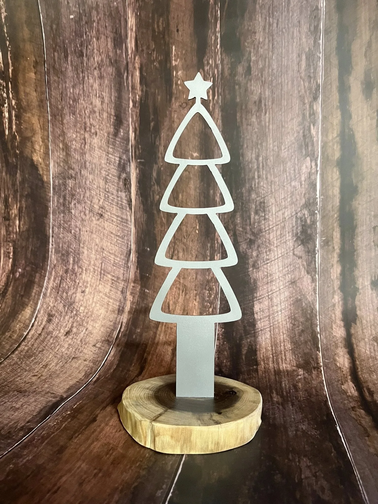 Standing Christmas Tree on Wood Base (Hollow)