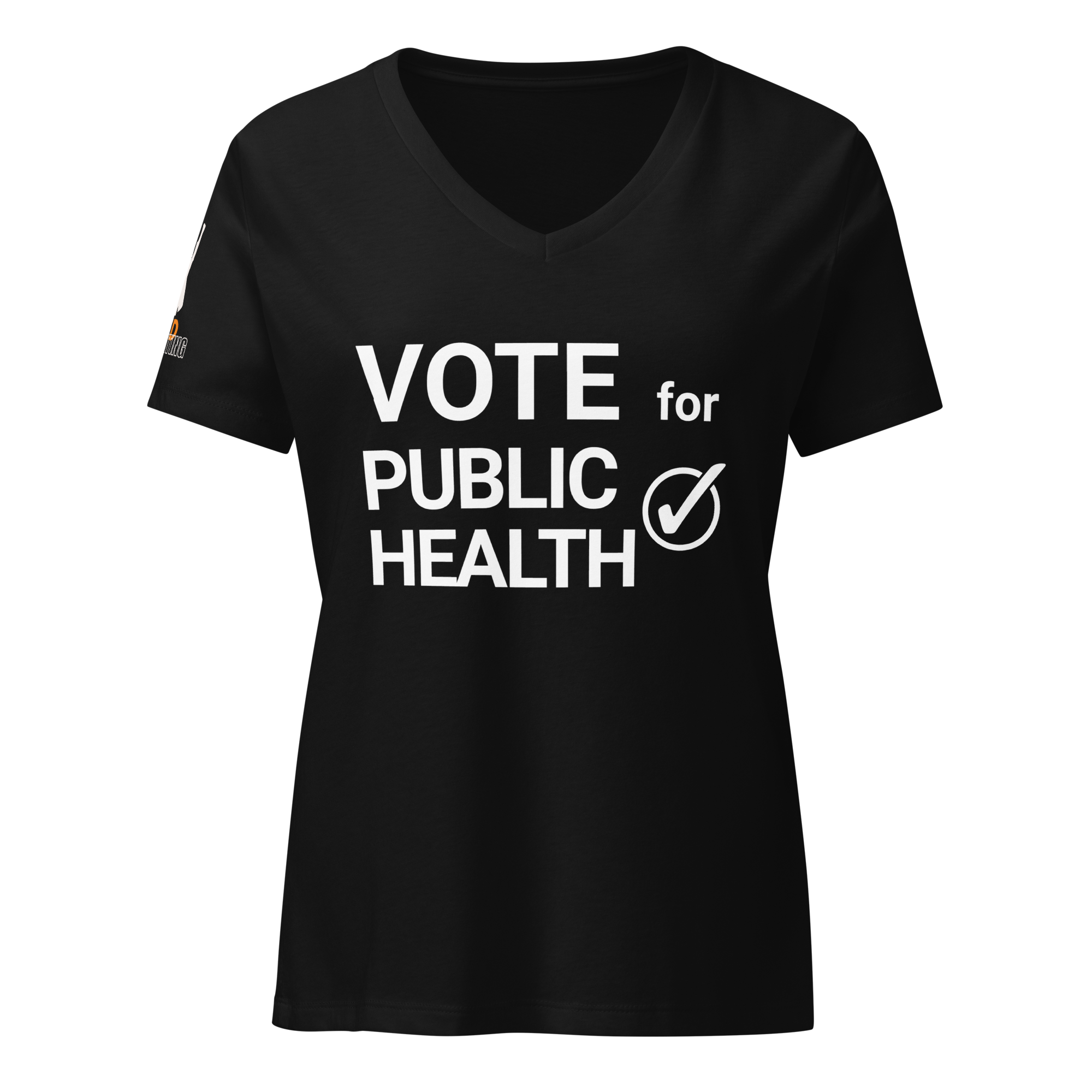 Vote For Public Health, Women’s Relaxed V-neck (Black, Navy, Grey)