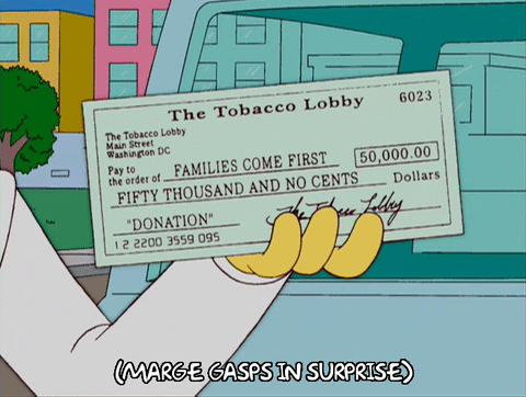 a check from the tobacco lobby