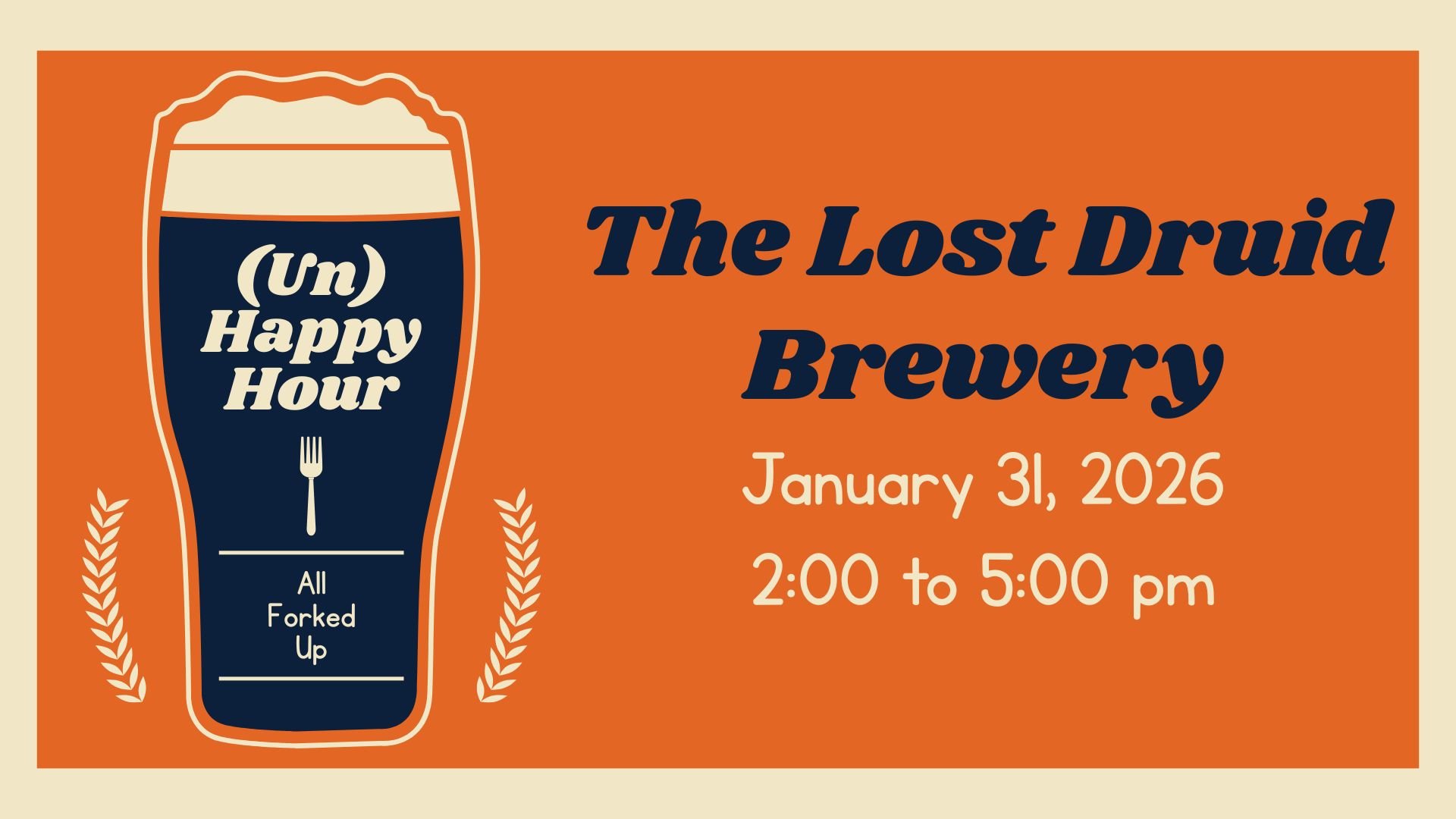The Lost Druid Brewery. January 31, 2026 2:00 to 5:00 pm
