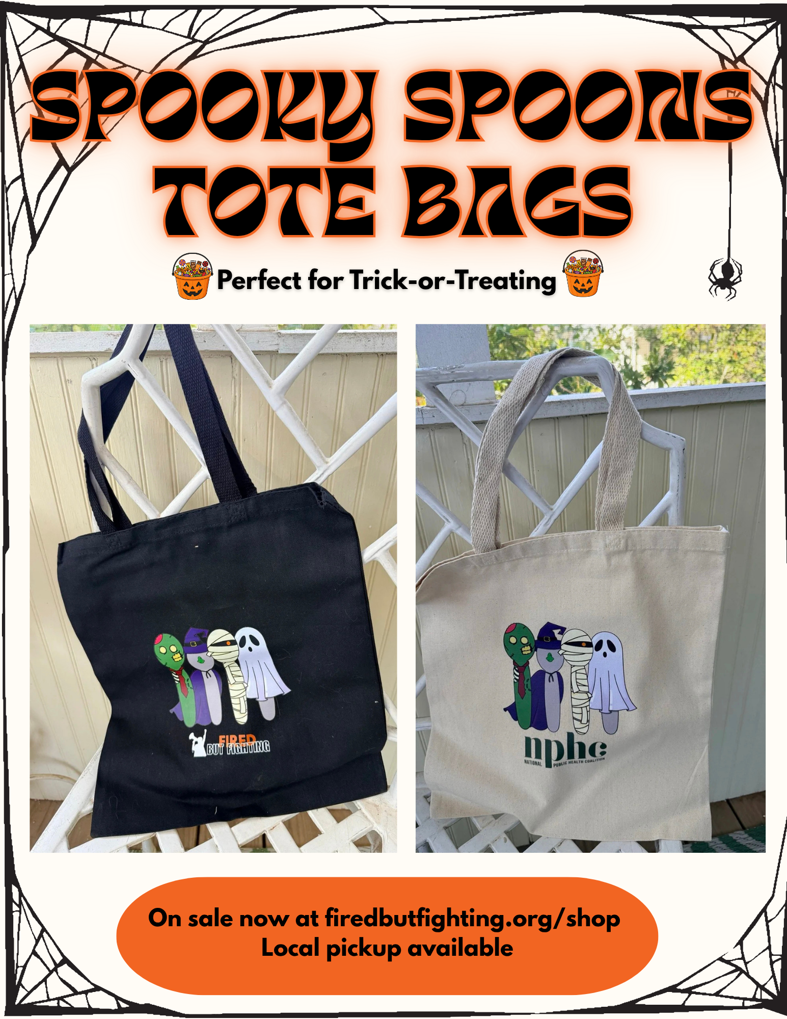 spooky spoons tote. perfect for trick or treating.