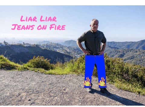 Picture of RFK Jr. that says Liar Liar pants on fire